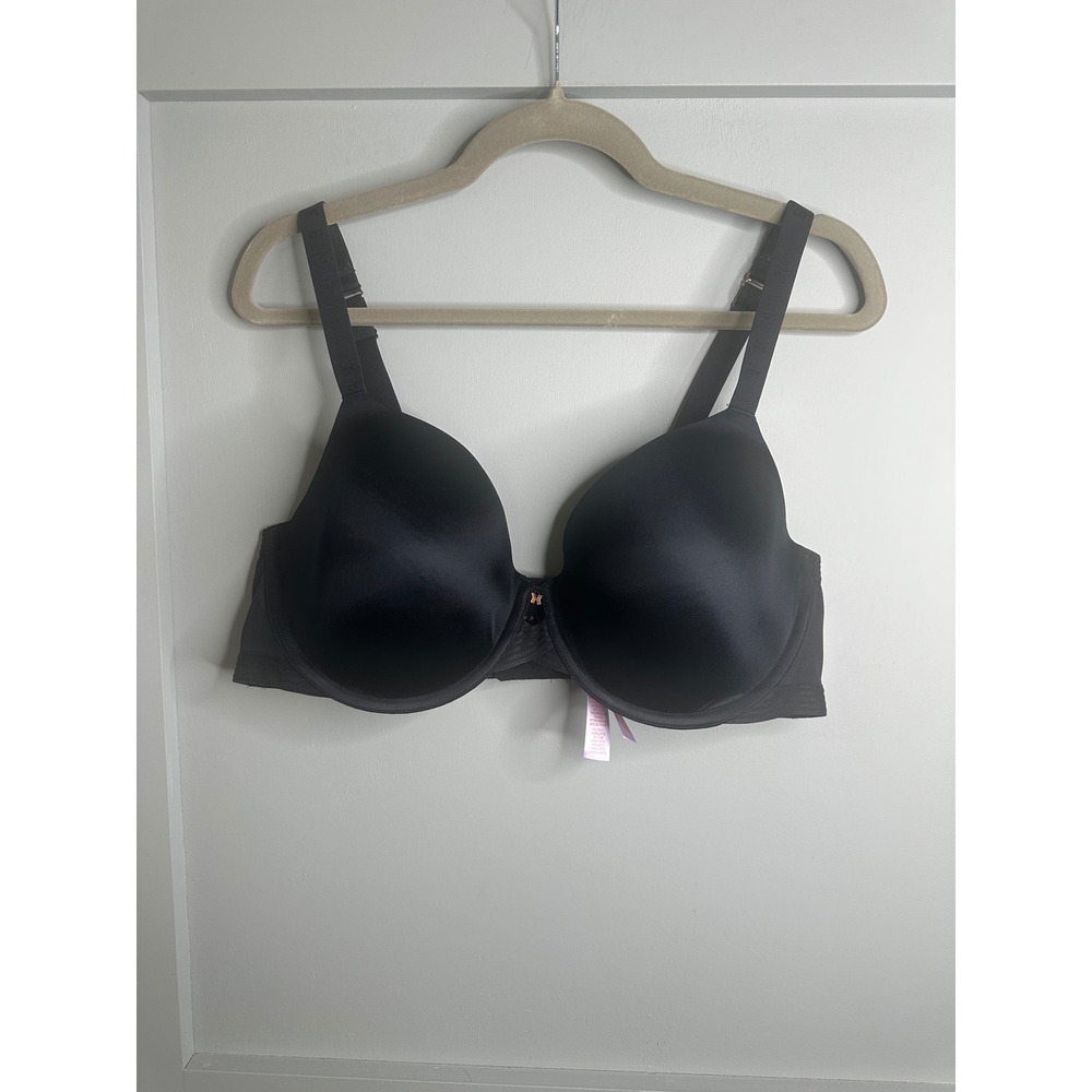 Fenty x Savage Black Satin Plunge Bra‎ Full Coverage Underwire Support 40DDD